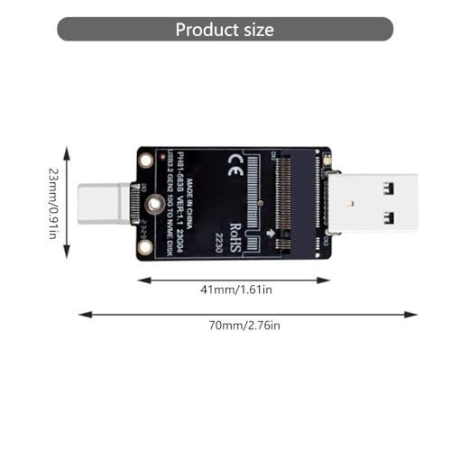 Caja adaptadora M.2 con USB A y USB C doble header miniatura 5