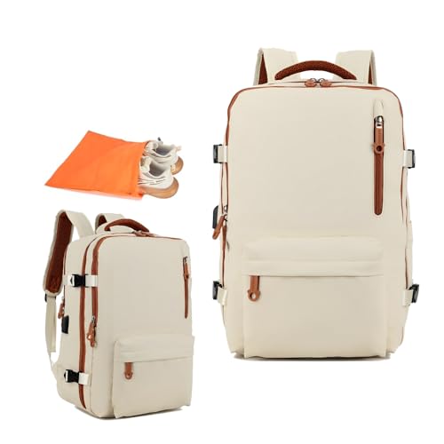 Mochila de Viagem Masculina Feminina Reforçada Executiva Grande Mochila para Notebook Trabalho Viagem Escola com Cabo de Aço Impermeável com Saídas USB Unissex + Capa para Tenis (2 Ziper)