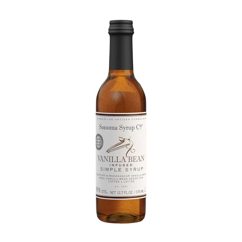 Sonoma Syrup Co. Vanilla Bean Infused Simple Syrup 12.7 fl oz | for Coffee, Tea,...