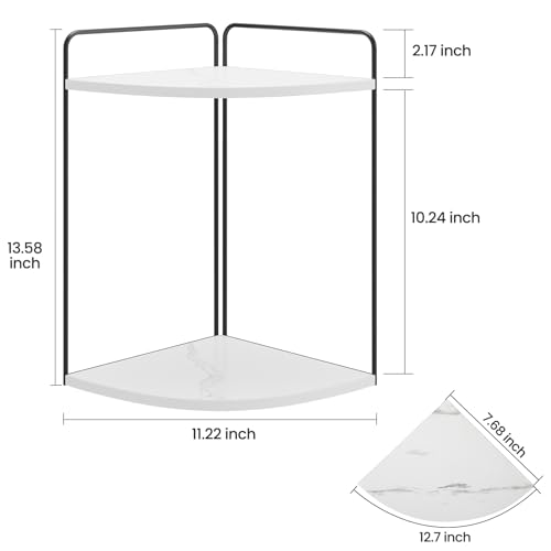 Image of Forest Angle Bathroom Counter Organizer,Countertop Organizer,Vanity Organizers,Bathroom Storage,Bathroom Sink Caddy,Counter Shelf,Corner Counter,Corner Shelves(Black-White Marble)