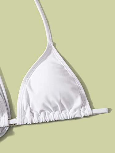 Milumia Girl's 3 Piece Swimsuits Solid Halter Top Bikini Sets with Long Sleeve Coverup Romper4