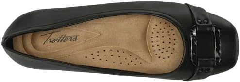 Trotters Women's Sizzle Signature Ballet Flat, Black/Black, 8 XX-Wide | Image 4