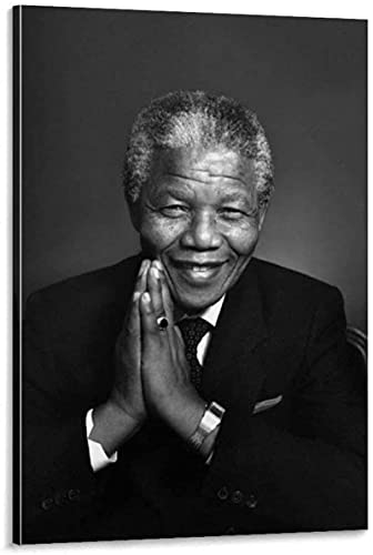 Nelson Mandela Poster sur Toile avec Portrait Célèbre Et Décoration Murale sans Cadre