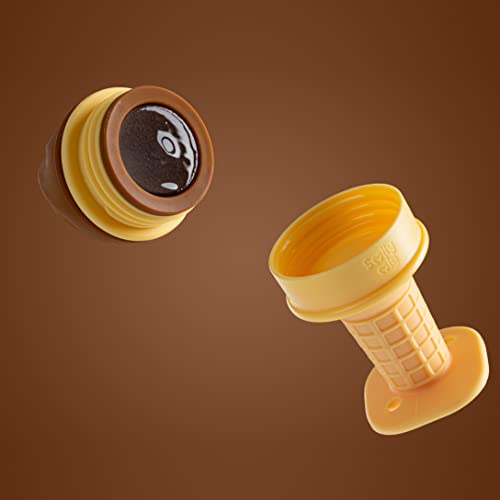 Image of Smily Mia Freezer Teether for Babies 12-18Months,Freezable Ice Cream Toy for 6-12Months Babies,Cold Water Soother for 3-6Months for Teething Pian Relief, Choclate Brown