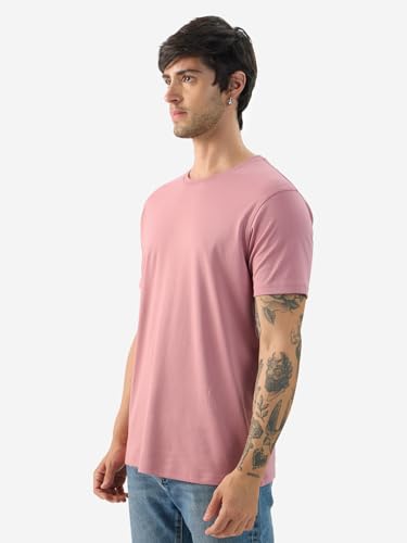 Image of The Souled Store Supima: Men and Boys Short Sleeves Round Neck Solid Premium Basic Casual Lightweight Easy to Style Everyday Streetwear Trendy Supima T-Shirt