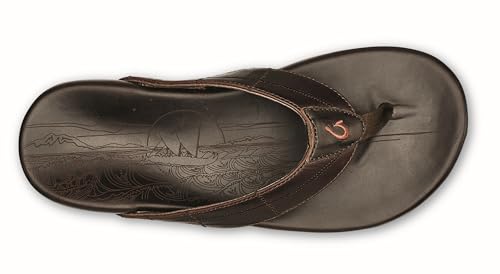 OLUKAI Hokule'a Kia Men's Leather Sandal, Full-Grain Leather, Non-Marking Rubber Traction Pads & Compression Molded Footbed2
