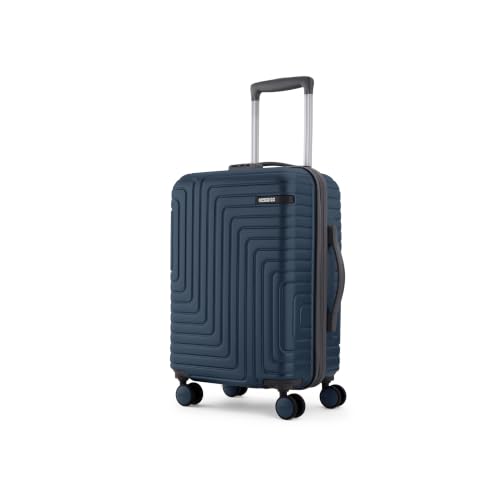 Image of American Tourister Ivy NXT | Cabin Trolley Bag (55 cm) | 360 8 Wheel Travel Luggage | 2 Compartments | Hard Luggage Polycarbonate Suitcase | Mounted Combination Lock | 3 Years Global Warranty | Blue