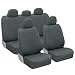 BDK Gray Synthetic Leather Seat Covers for Car & SUV Complete Set - Premium Leatherette, Side Airbag Compatible