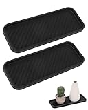 HUVZOR 2 Pezzi Organizer per Lavello in Silicone, Portaspugne, 23 x 9 cm, Scolapiatti per Tazze, Cucina, Bagno(Nero)