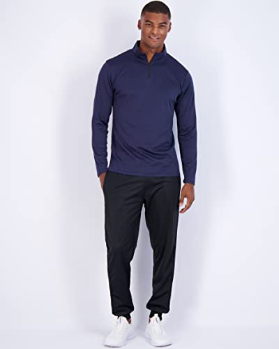 Real Essentials 3 Pack: Men's Mesh Long Sleeve Athletic Quarter Zip Pullover - Outdoor UPF 50+ (Available in Big & Tall)4