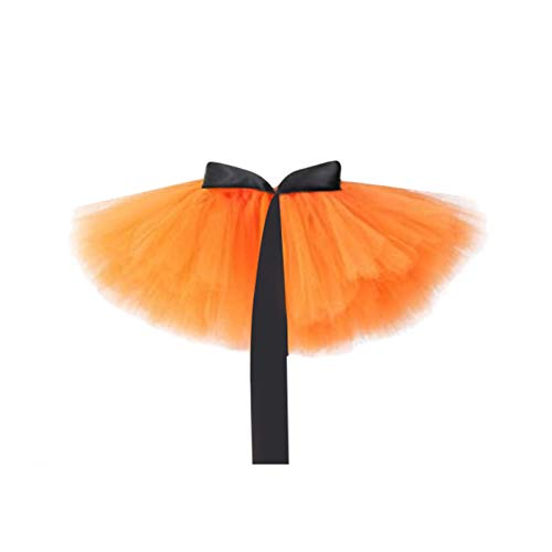 Falda de puerta para mujer, falda plisada midi para mujer, enagua para mujer, falda de tutú, princesa, cosplay, linda, plisada, fiesta, disfraz, longitud 40 cm, cintura, naranja, M