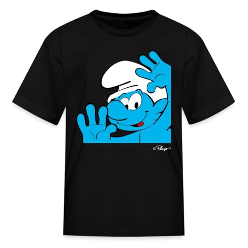 Spreadshirt Cheerful Jokey Smurf - Happy Wave Design Kid's T-Shirt