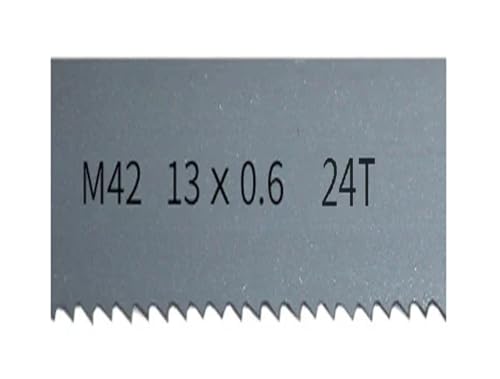 Hojas de sierra de cinta bimetálicas M42 de 1/2', 1300-2930 mm x 13 mm, con dientes de sierra de cinta de 6/6-10/8/14-18/24 for cortar madera dura y metal.(24Tpi,Length 2460mm)