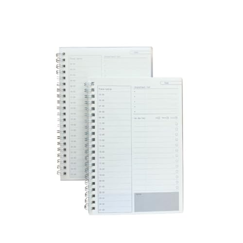 ToDoリスト ノート スケジュール帳 B6サイズ 2冊セット 日付フリー 1日1ページ 仕事 勉強 時間管理 手帳 リングノート (クリア)