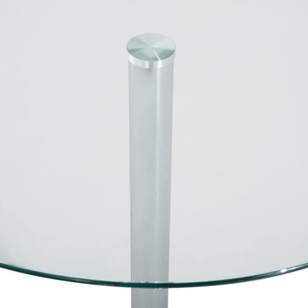 Table de bistrot ronde en verre trempé avec support chromé 70 cm Couleurs transparentes