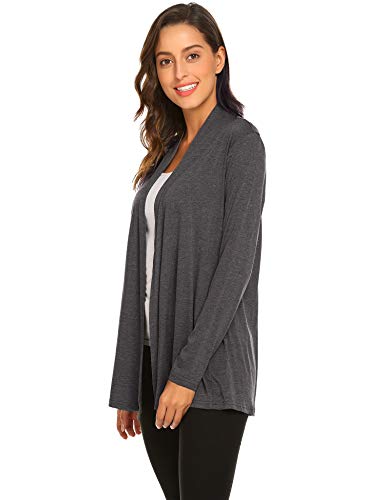 Newchoice Womens Casual Lightweight Long Sleeve Cardigan Soft Drape Open Front Fall Dusters (S-3XL)