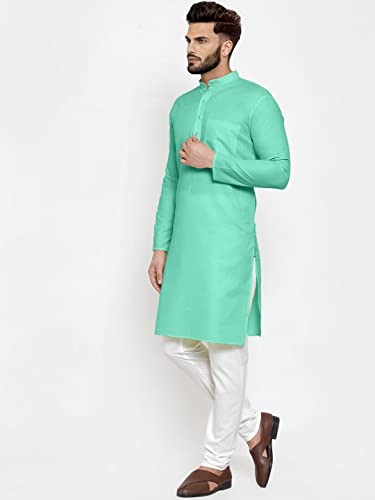 Image of Men's Cotton Blend Kurta Pyjama Set