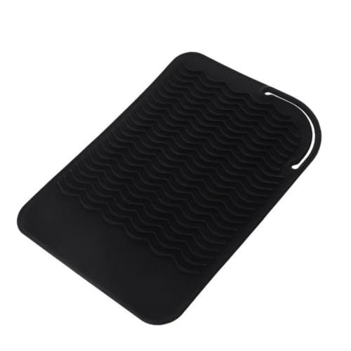 LIXSAZSE Alfombrilla de hierro plana, soporte para alisador de pelo seguro, alfombrillas protectoras, bolsa almacenamiento agarre, almohadilla silicona Simple para proteger