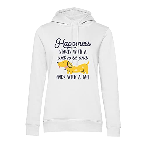 Sweat à capuche chien Happiness Starts avec motif canin pour passionnés de canidés