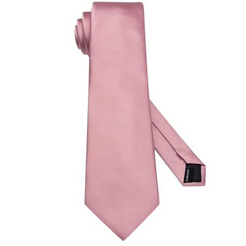 Image of Hi-Tie 5Pcs Mens Solid Color Silk Tie Satin Pretied Bowtie Lapel Pin for Men Handkerchief Cufflink Wedding Gift Box