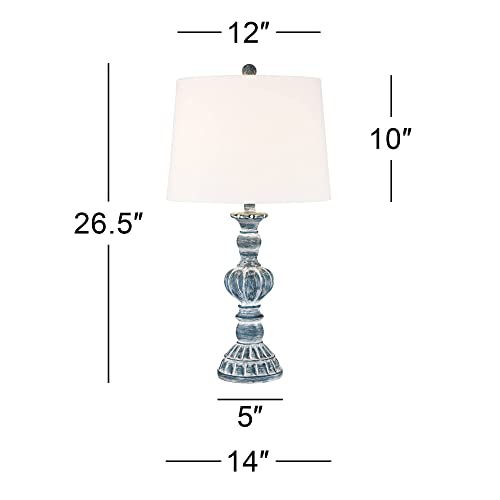 Set de 2 lámparas de mesa Regency Hill vintage azul 26.5" miniatura 4