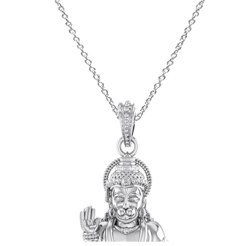Pendentif Lord Bajrang Bali en argent pur pour attirer santé et richesse