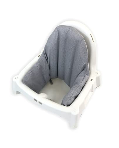 Image of High Chair Cover for IKEA Antilop,Cotton Cover for Inflatable Cushion, Cushion Cover for High Chairs for Babies and Toddlers, High Chair Accessories (Rolled Grey)