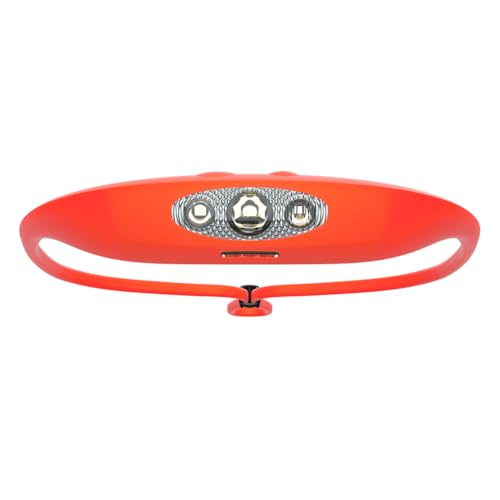 KNOG Bandicoot 250 LED Headlamp - Rechargeable Camping Headlamp with 40m Beam, IP67 Waterproof, Multi-Mode Lighting & Silicone Strap - Durable, Innovative Headlamp for Hiking & Outdoors, Coral