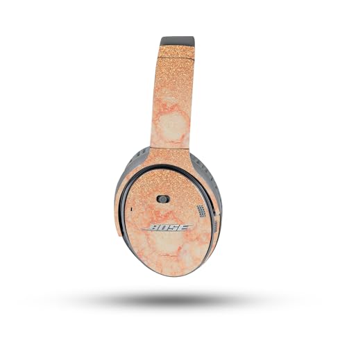 Image of MightySkins Skin Compatible with Bose QuietComfort 35 II Headphones - Flashy Apricot Marble | Protective, Durable, and Unique Vinyl Decal wrap Cover | Easy to Apply