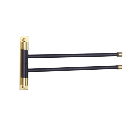 Porte-serviettes noir et doré chic en acier inoxydable GERZWY HYG02-BD