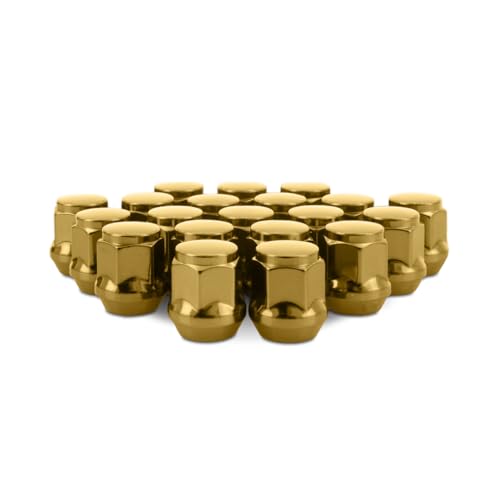 Image of Mishimoto Steel Lug Nuts, M12x1.5, Acorn Seat, 20pc Set, Gold