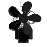 SUPYINI 5 ventiladores de estufa de leña, funcionamiento térmico, funcionamiento silencioso, ampliamente utilizado en chimeneas, material de aluminio anodizado, circulación eficiente, dispositivo de