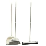 Healvian Escoba Mágica y Recogedor Mango Metálico en Kit de 3 Piezas para Limpieza de Suelos y Eliminación de Polvo en Espacios Interiores y Jardín