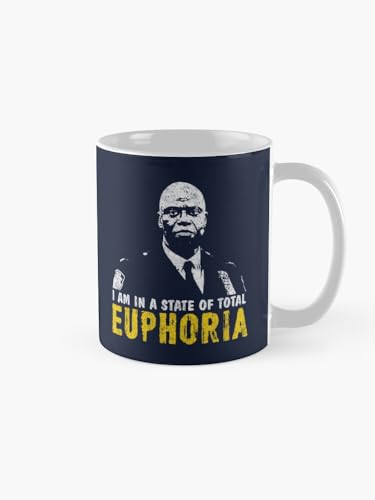 Image of in A Man State of Total Euphoria Ceramic Mug 330ml - Bold Mood Quote Printed Coffee Cup - Microwave Safe Dishwasher Friendly - Statement Gift Mug for Home Office Daily Energy Boost