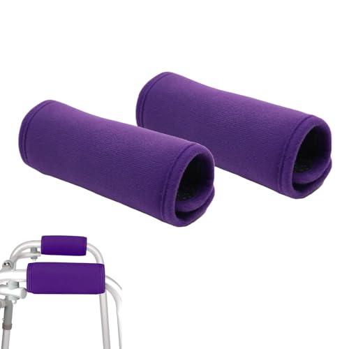 Crutches Handle Pads, Crutch Handle Pads, Non-slip Comfortable Cushion Padding for Folding Rolling Wheelchair Rollator Crutch Handle, Moisture Wicking Mobility Accessory (purple)