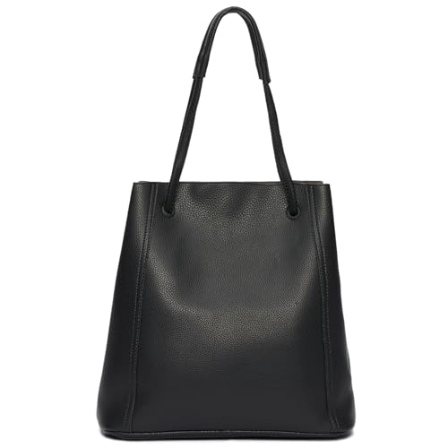 Image of Tote Bag for Women Genuine Leather Work Bag Casual Shoulder Handbags with Adjustable Strap