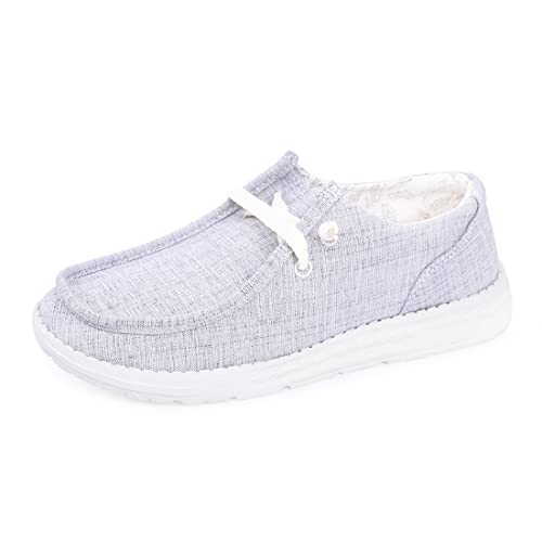 Image of Women's Canvas Loafers, Comfortable Slip-On Walking Shoes