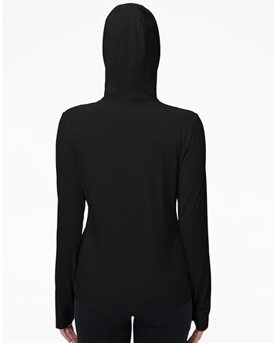 isnowood Women's UPF 50+ Sun Protection Rash Guard, UV SPF Long Sleeve Zip Hoodie Jacket, Lightweight Hiking Outdoor Shirts3