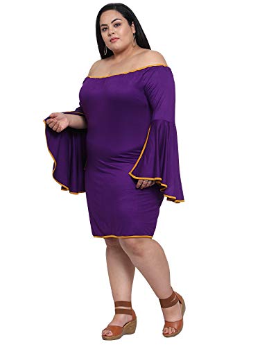 Image of Flambeur Women's Hosiery & Polyester Fitted Knee-Length Casual Dress