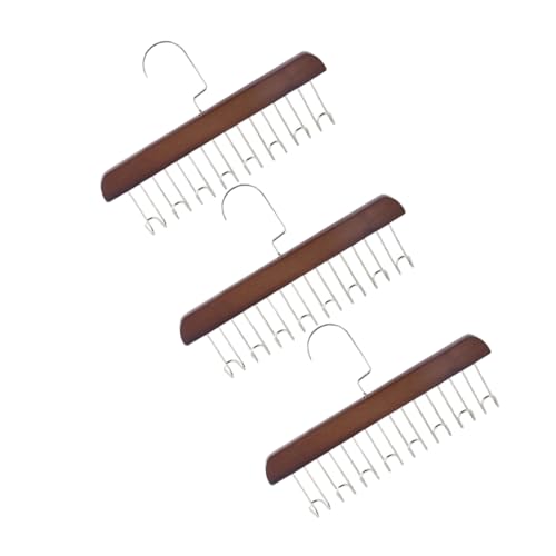 PartyKindom 3pezzi Appendiabiti in Legno Robusto Con Ganci Per Cinture Cravatte e Sciarpe Organizzatore Compatto Per Guardaroba Da Uomo Multifunzionale e Resistente Per Armadio