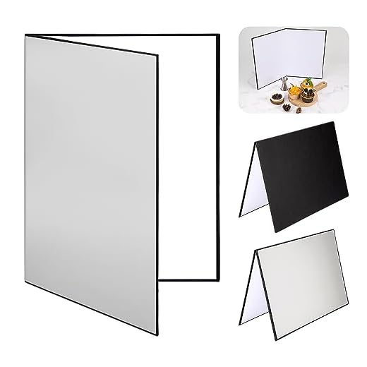 Reflectores 3 en 1 Reflector de Luz A3 Plegable Cartón Difusores y Filtros para Comida Naturaleza Muerta Producto Estudio de Fotografía Fotos 29x42cm (Plata/Blanco/Negro)
