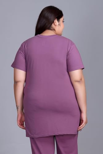 Image of In Love Women's Plus Size Longline T-Shirt with Side Pocket, 3 /4 Sleeve, Crew Neck