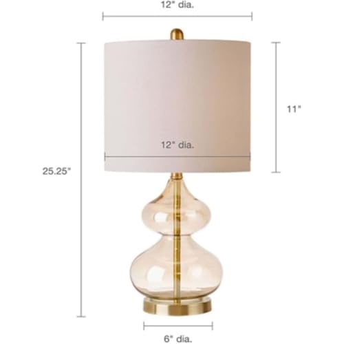 Set de 2 lámparas de mesa de vidrio curvado dorado miniatura 6