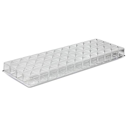 byAlegory Acrylic Lipstick Makeup Organizer W/Removable Silicone Support Inserts | 48 Space Cosmetic Storage Fits Most Drawers (CLEAR)