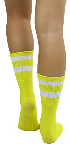Image of ToBeInStyle Women's Acrylic Ankle Hi With Double Stripe Top Crew Fun Athletic Socks