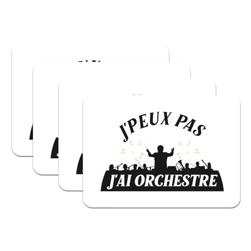 Set de table caoutchouc blanc Mozart grand format lavable x4 - 2