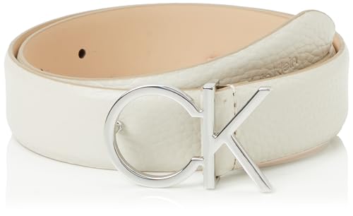 Ceinture Femme CK Logo Belt 3.0 Calvin Klein en cuir véritable noir
