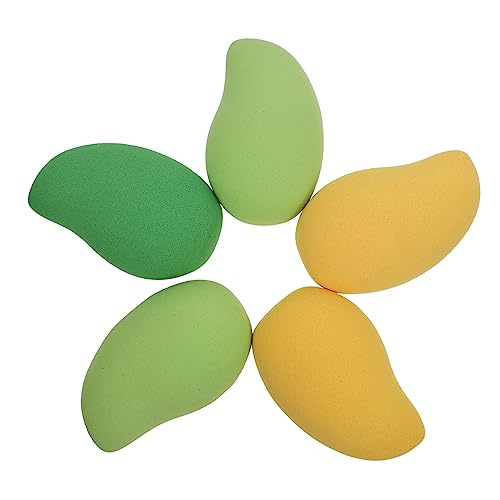 CALLARON 5 Piezas Mango Puff Esponja de Maquillaje de Forma de Mango para Base de Maquillaje y Polvo de Rubor Borlas de Polvo de Esponja Color Aleatorio