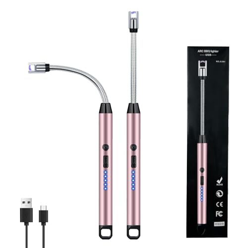 2-Pack Flexible-Neck USB Arc Lighter with LED Display