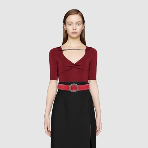 Women's Elegant Wide Belt PU Jeans Dresses Waist Belt with Round Vintage Buckle Decorative Hip Belt Fashion Belt4